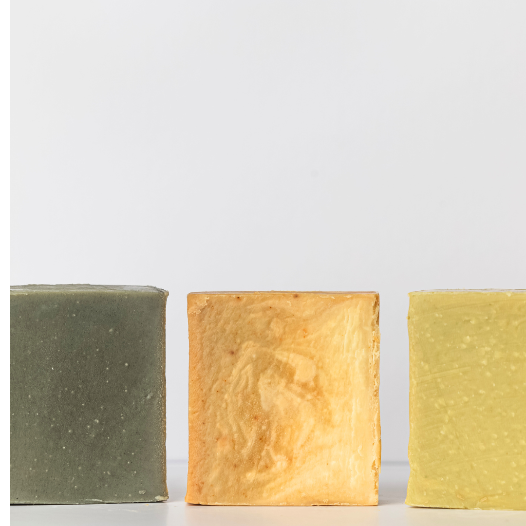 Ayurvedic Soap Box: Neem Soap , Turmeric Soap, & Charcoal Soap Trio by Green-Beauty Co