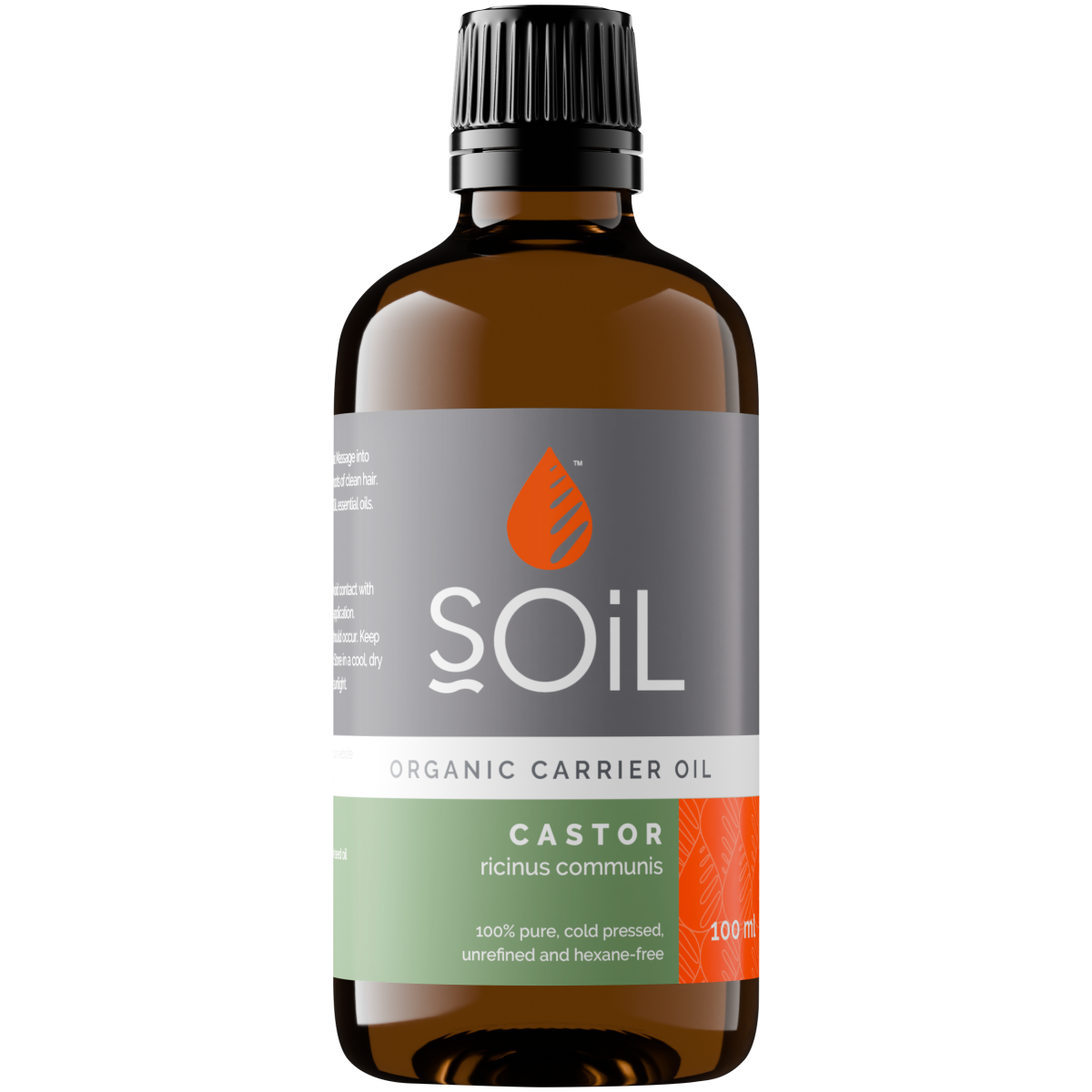 Organic Castor Oil (Ricinus Communis) 200ml by SOiL Organic Aromatherapy and Skincare