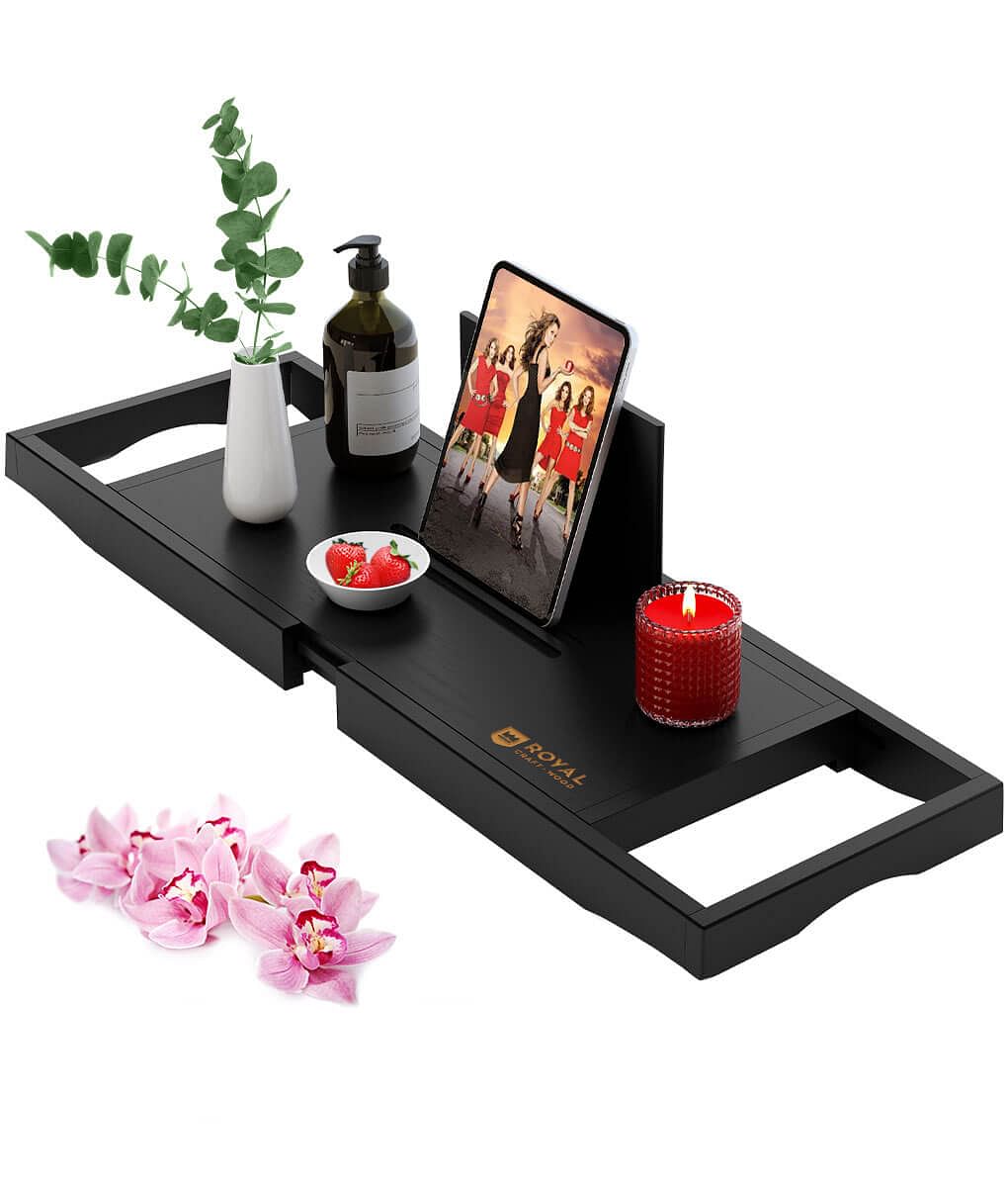 Bath Desk Tray Black by Royal Craft Wood