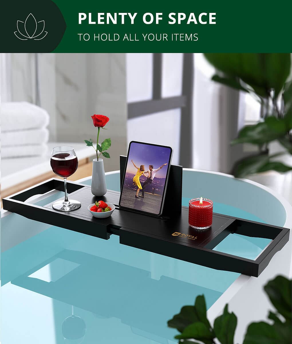 Bath Desk Tray Black by Royal Craft Wood