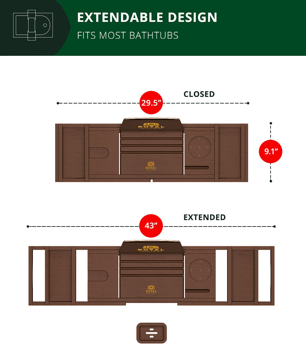 Bathtub Reading Tray Brown Color