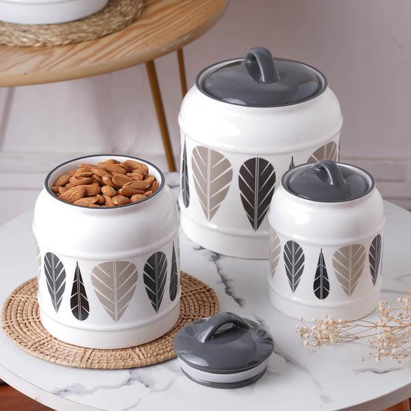 Black Feather Air Tight Jars by Izhar Studio- CA