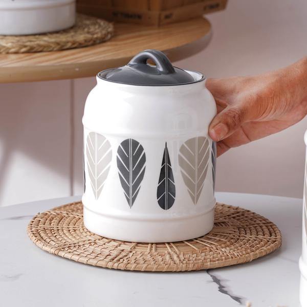 Black Feather Air Tight Jars by Izhar Studio- CA