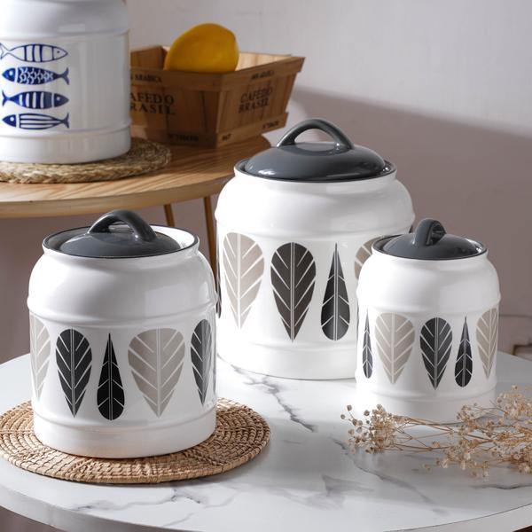 Black Feather Air Tight Jars by Izhar Studio- CA