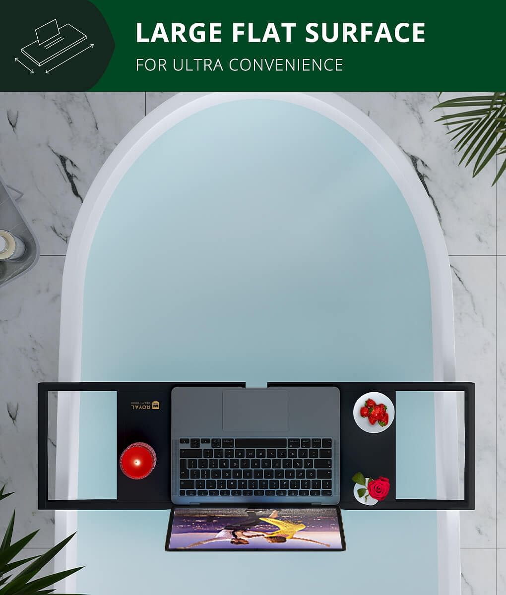 Bath Desk Tray Black by Royal Craft Wood