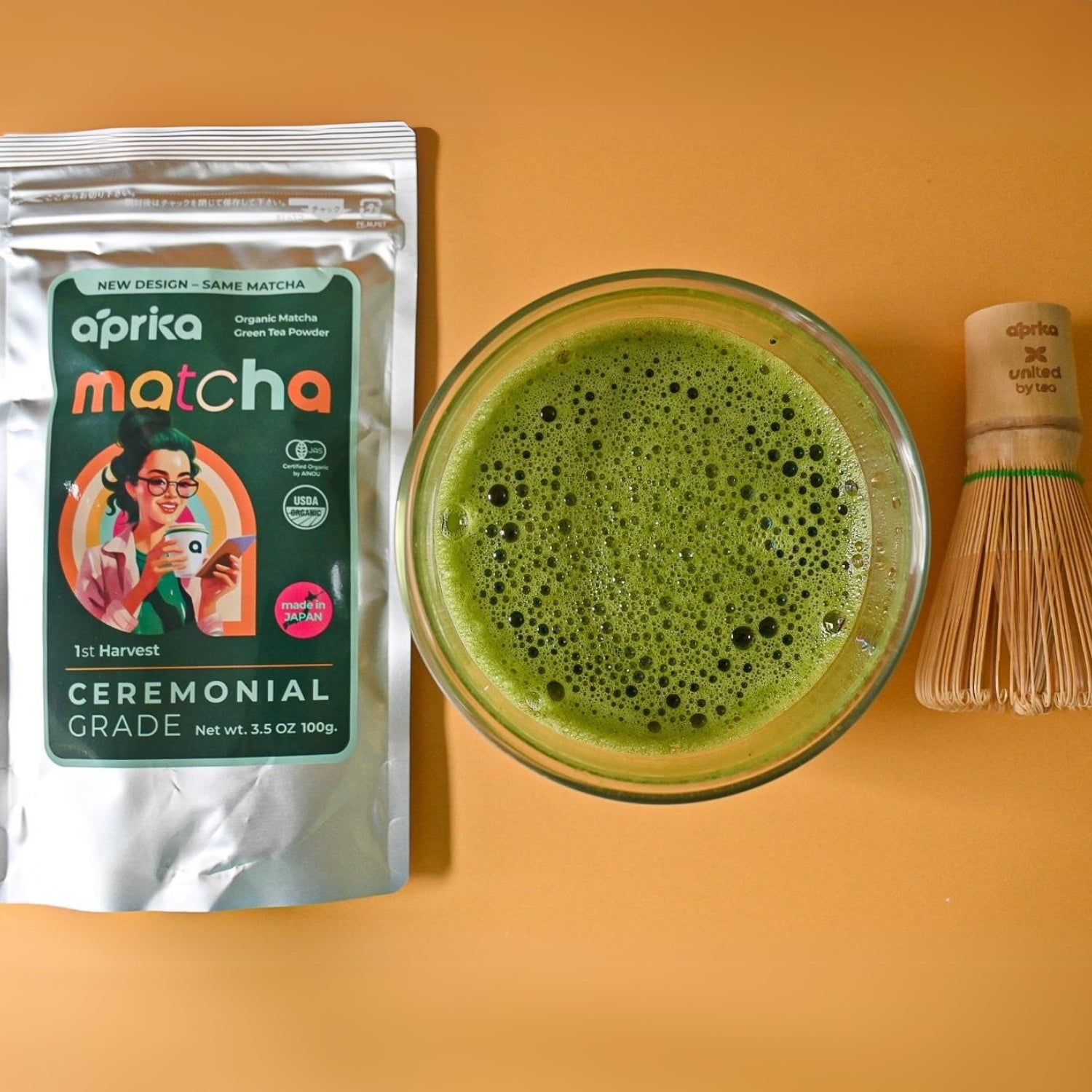 Organic Japanese Ceremonial Grade Matcha Green Tea Powder by Aprika Life