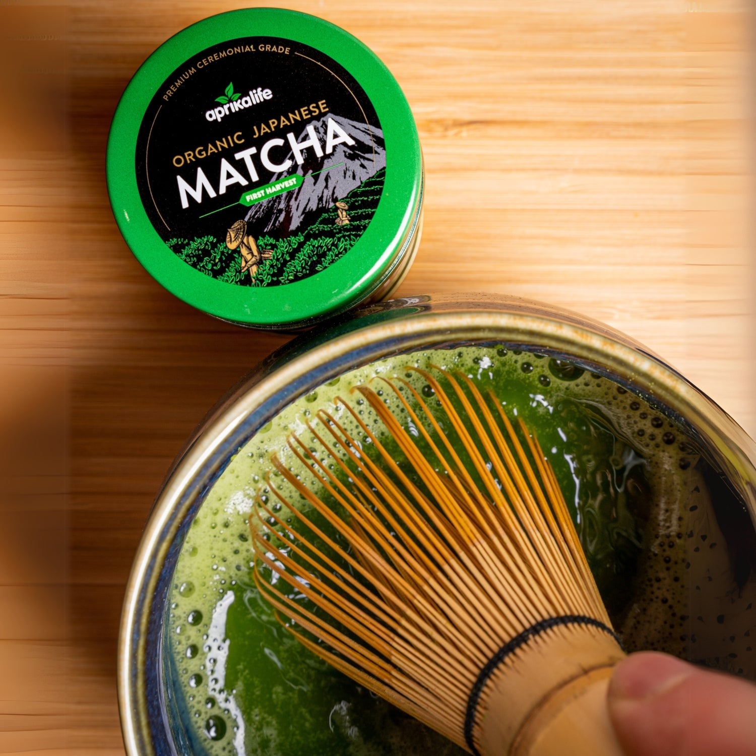 Organic Japanese Ceremonial Grade Matcha Green Tea Powder by Aprika Life