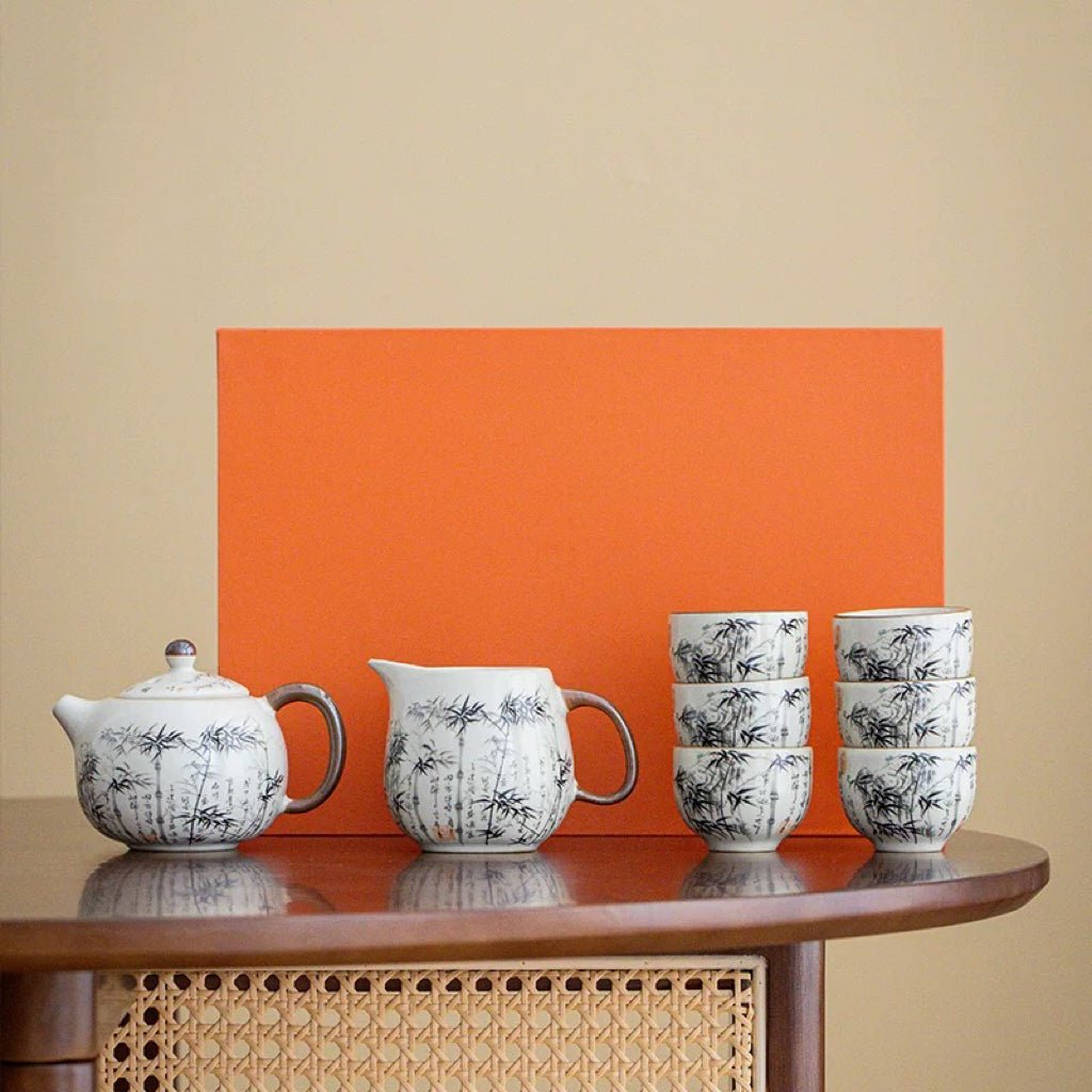 Bamboo Forest Ceremonial Gongfu Tea Set with Gift Box