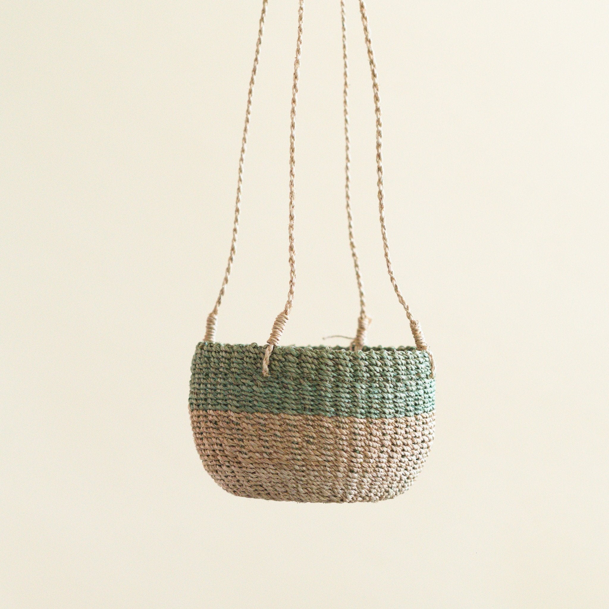 Natural + Sage Hanging Planter - Hanging Bin | LIKHÂ by LIKHÂ