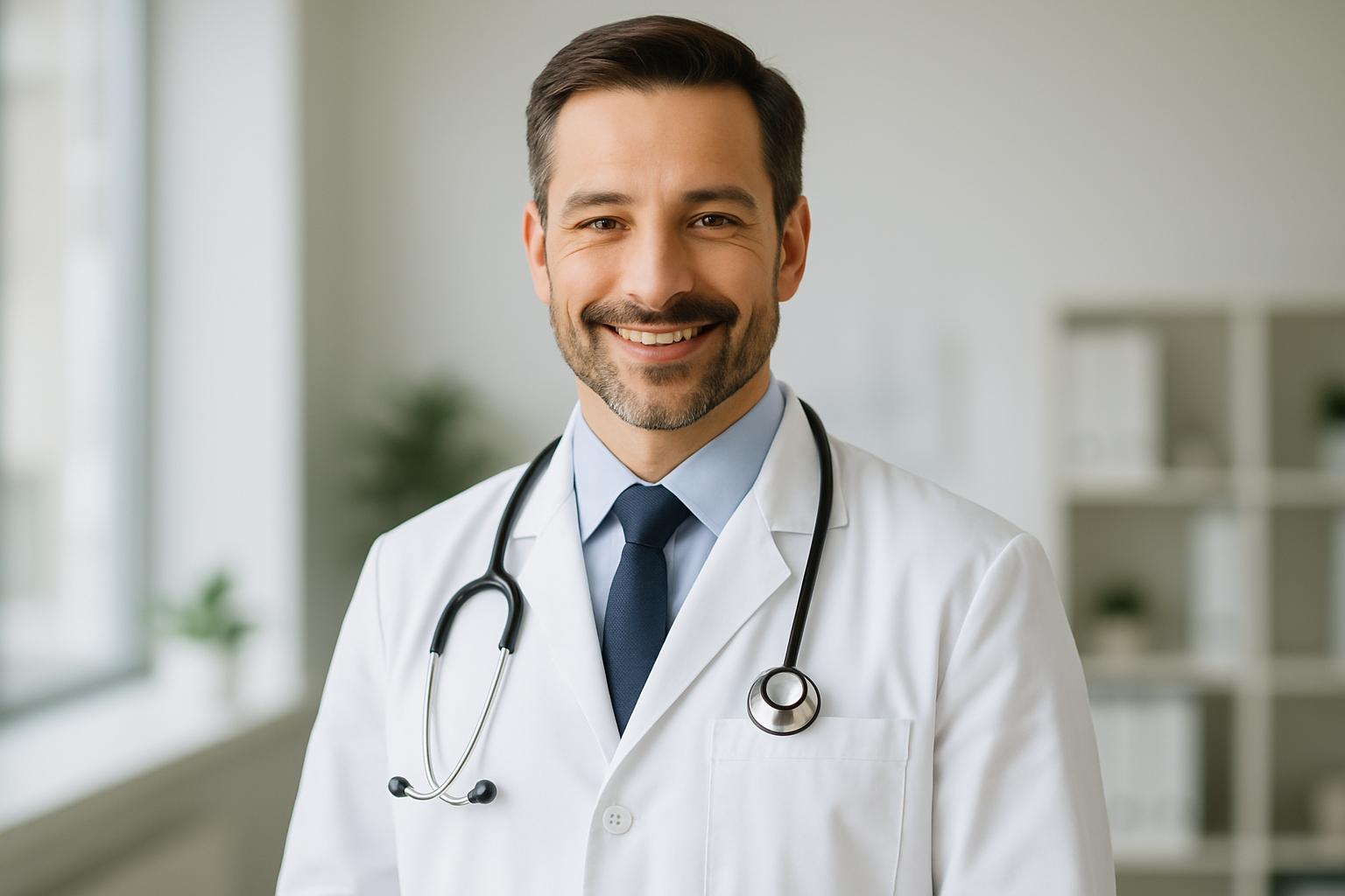 bir erkek doktorun reklam portresi