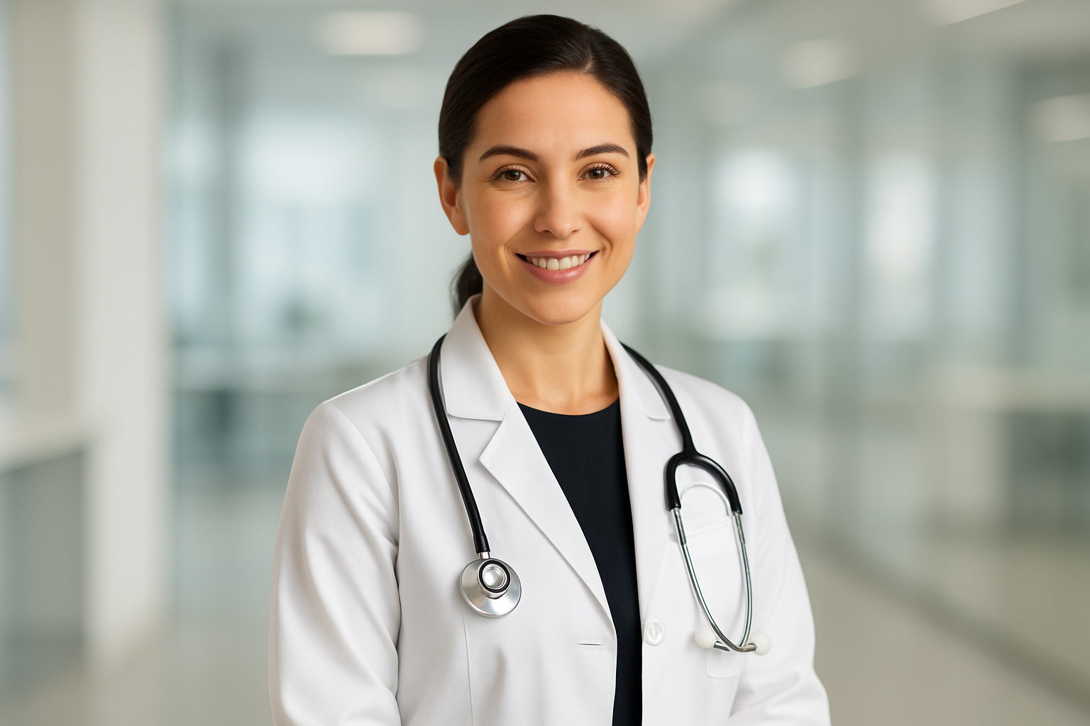 bir kadın doktorun reklam portresi