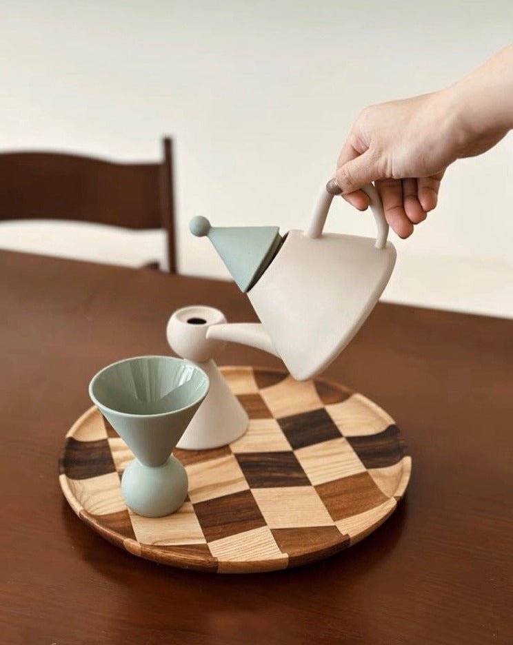 Morandi Ceramic Tea Set Gift Box - Nordic Handmade Cute Teapot & Tea Cups Set of 3 Pcs ( $26.6 Each ) by INSPECIAL HOME